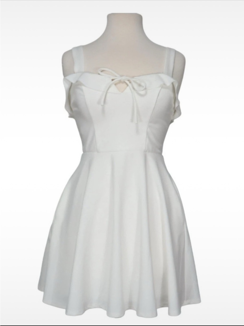 Zara White Tie-Front A-Line Mini Dress